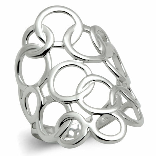 Minimalist Rhodium Brass Ring with No Stone