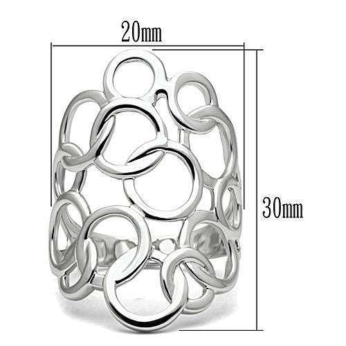 Minimalist Rhodium Brass Ring with No Stone