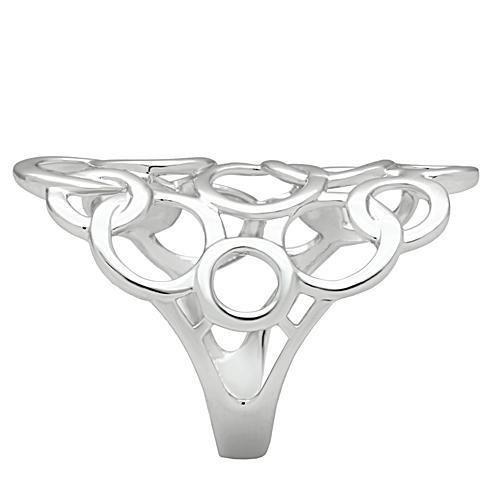 Minimalist Rhodium Brass Ring with No Stone