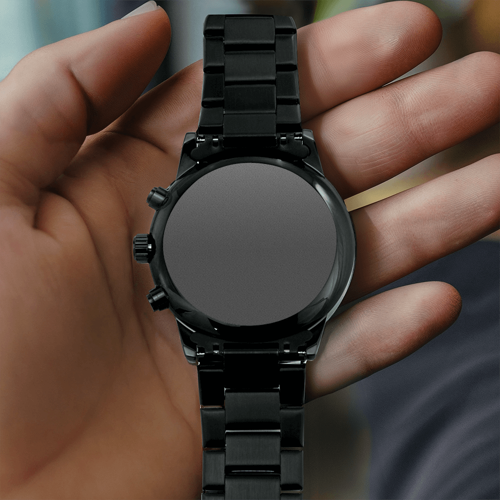 Personalized Luxury Black Chronograph Watch - The perfect Men's Gift