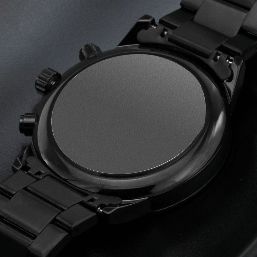 Personalized Luxury Black Chronograph Watch - The perfect Men's Gift